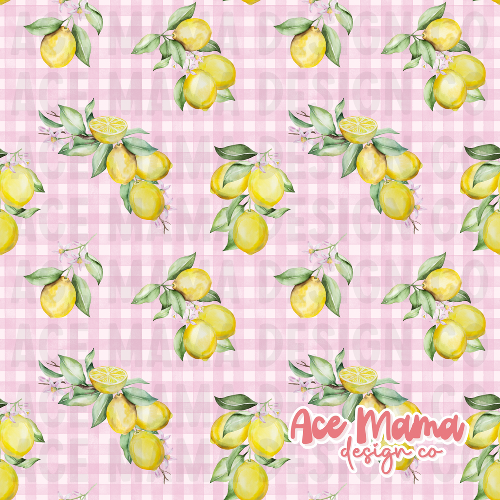 Lemon Gingham Seamless