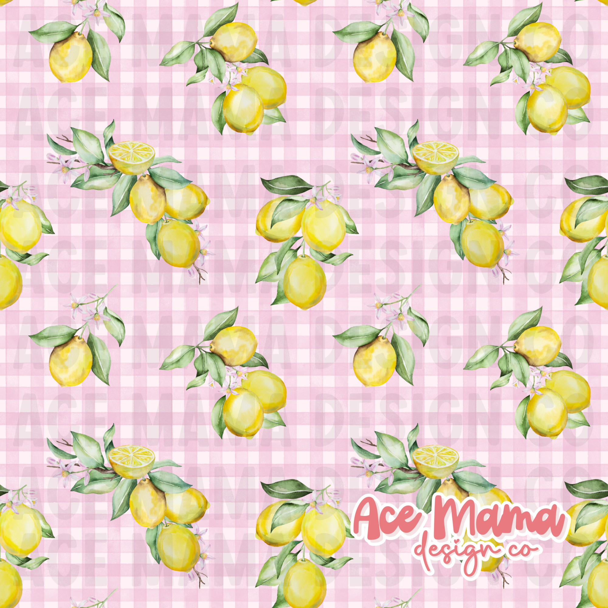 Lemon Gingham Seamless