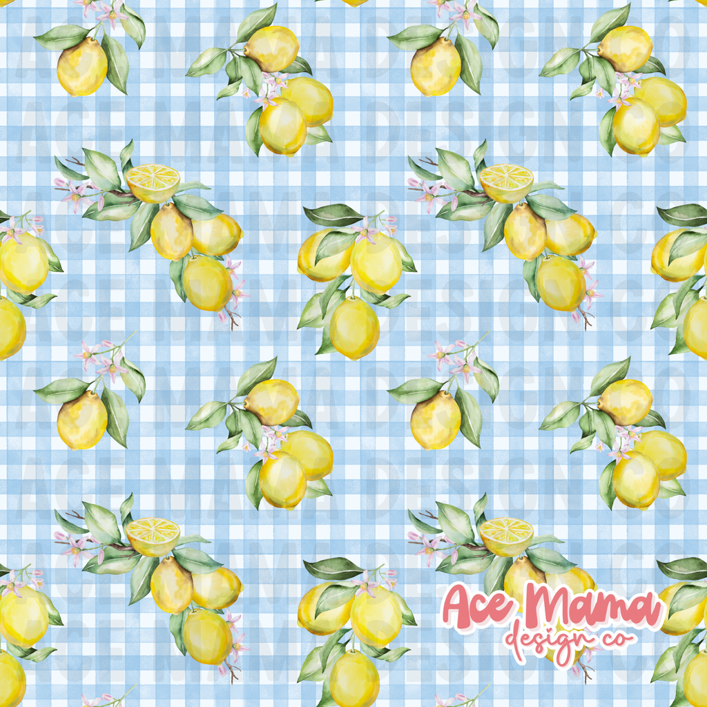 Lemon Gingham Seamless