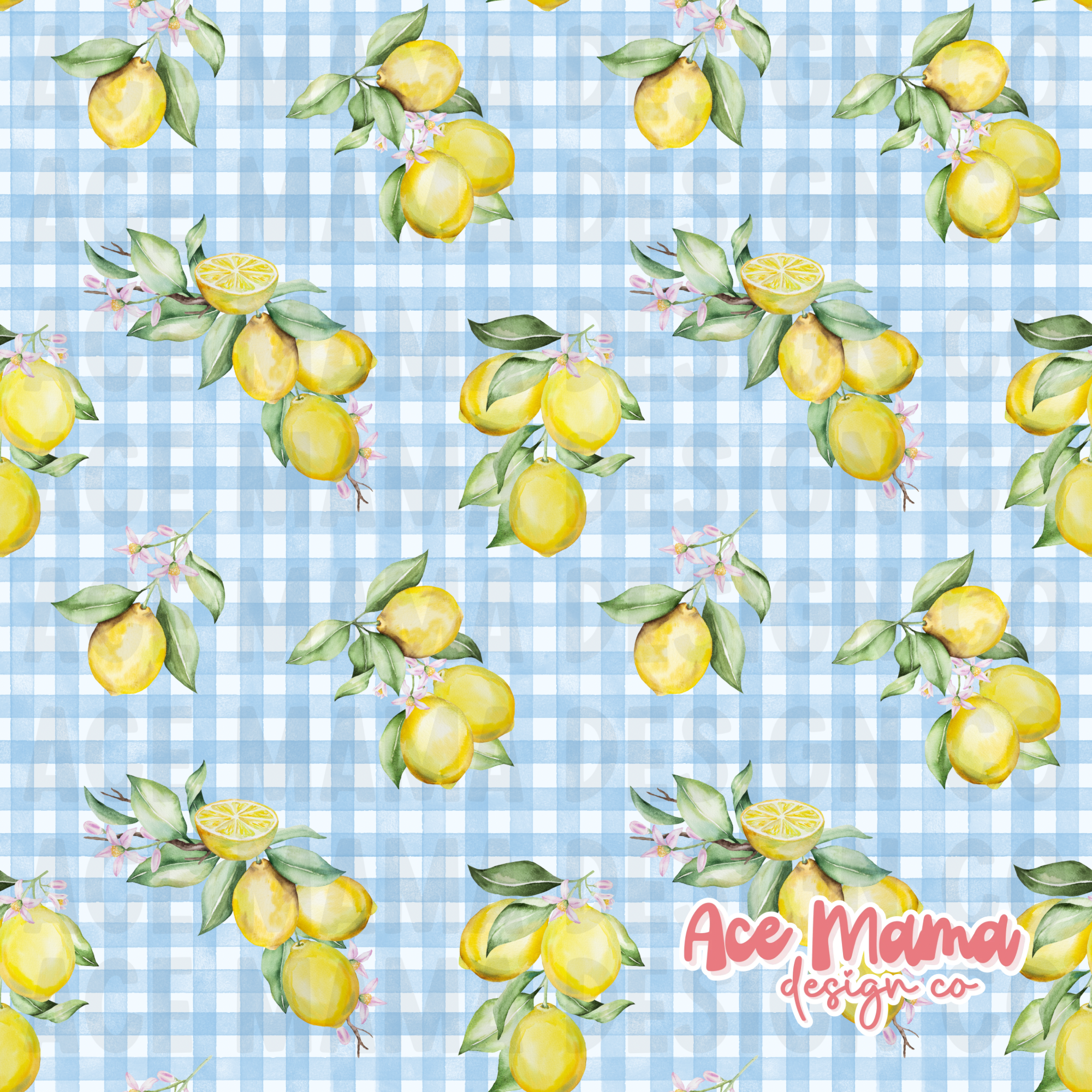 Lemon Gingham Seamless