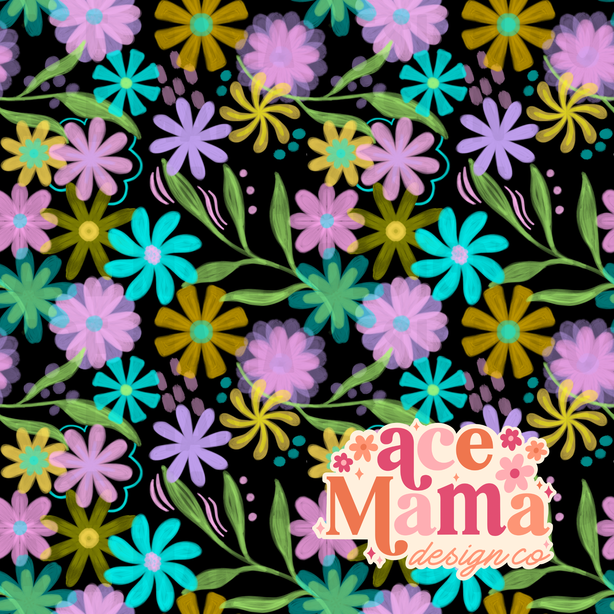 Neon Floral Seamless