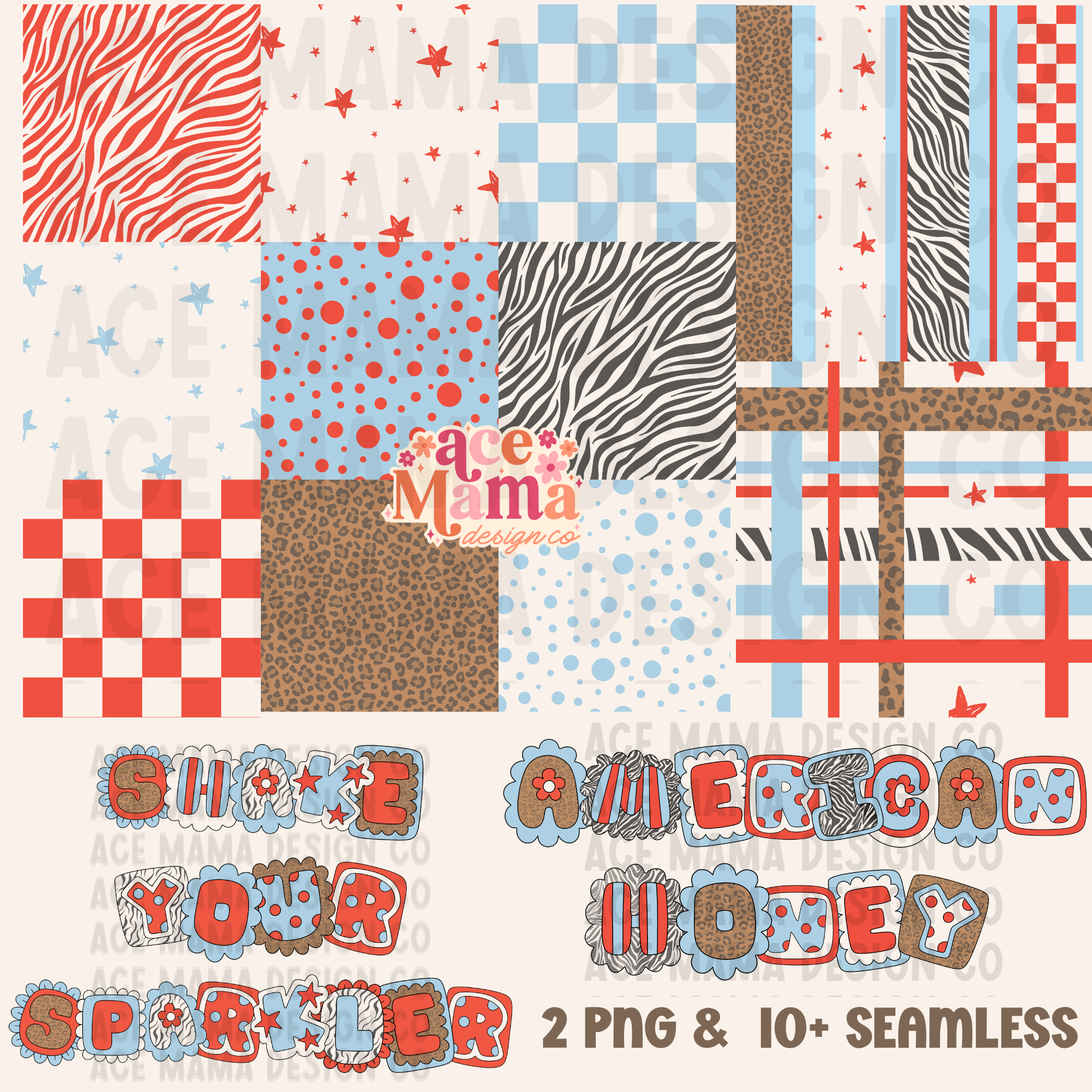 Girly Retro 4th of July Bundle