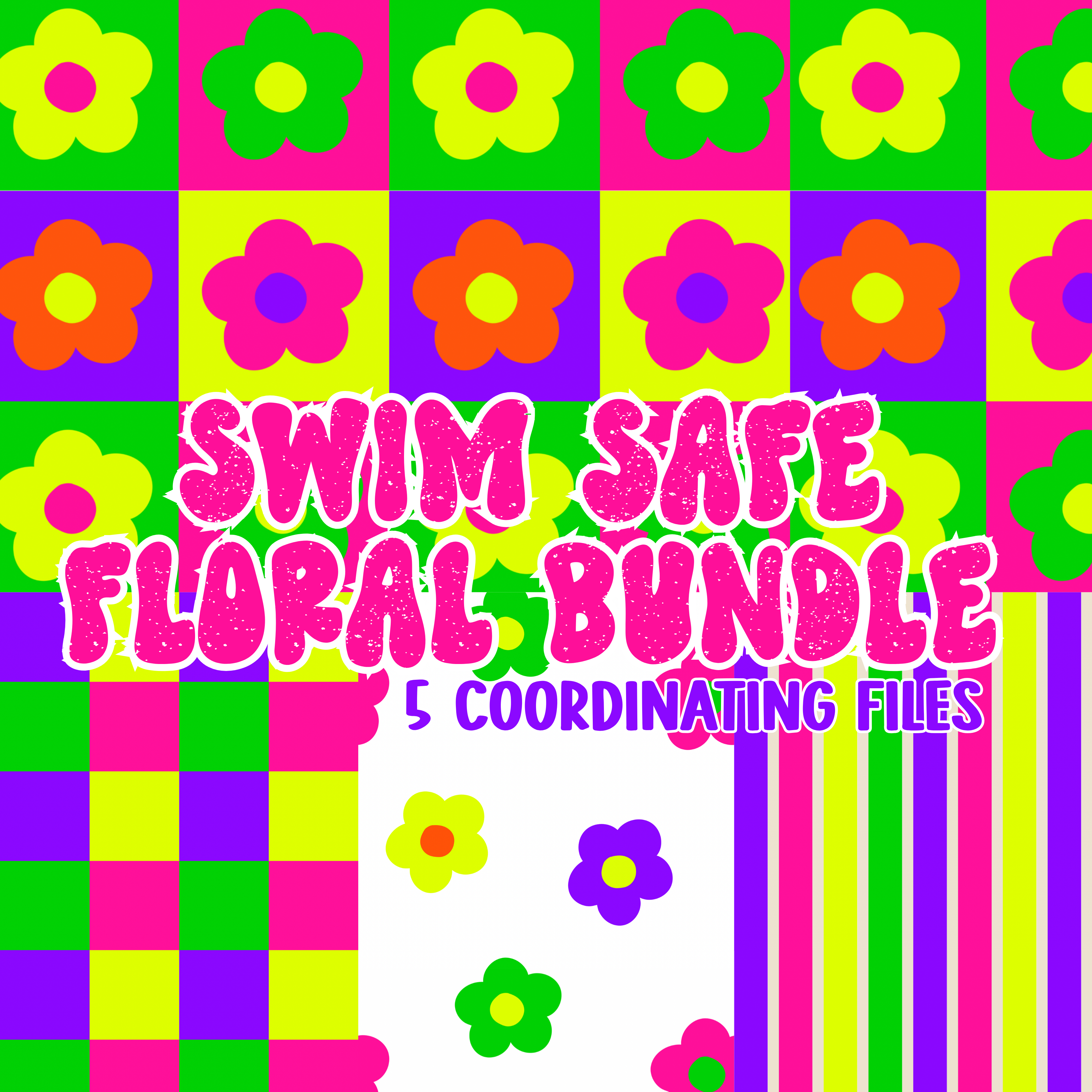 Safe Swim Summer Floral Seamless Bundle
