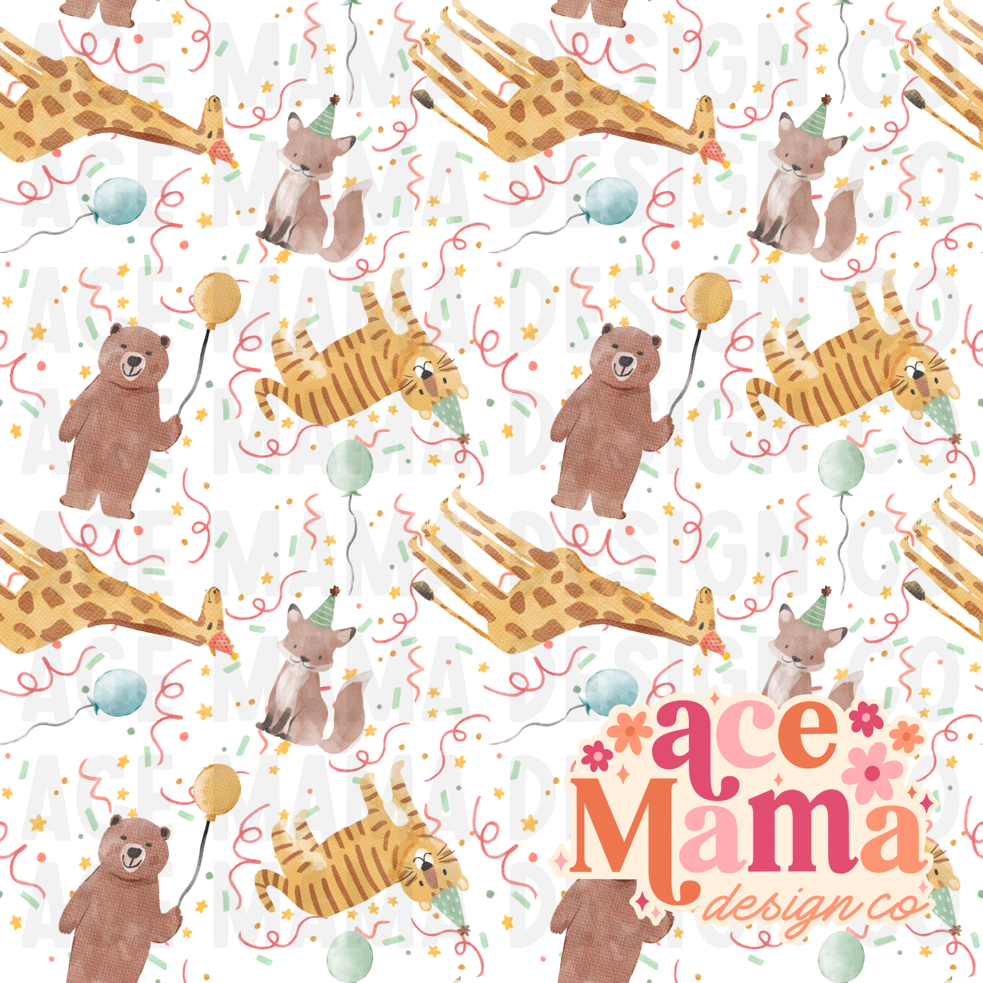 Birthday Animal Seamless