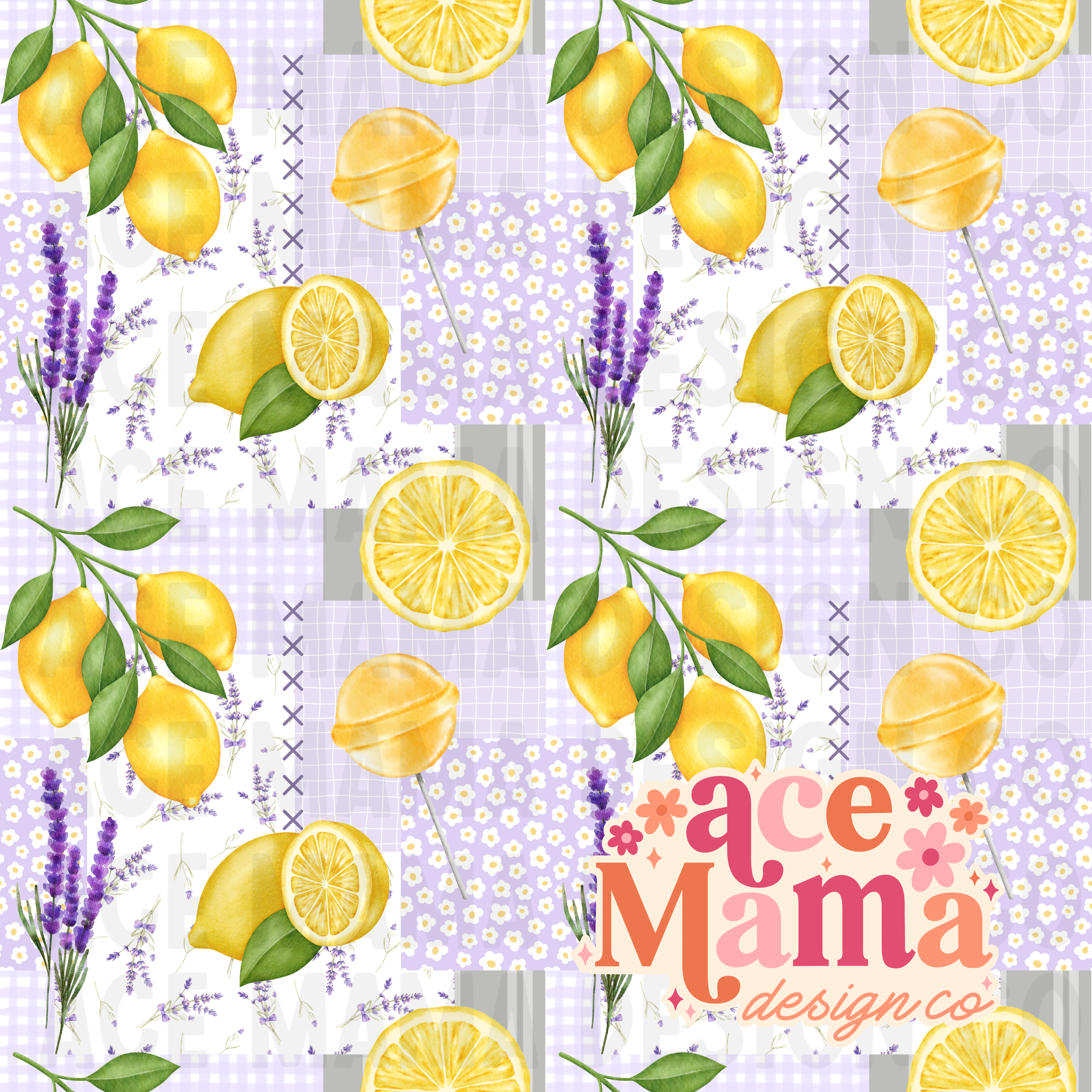 Lemon + Lavender Seamless