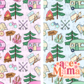 Camping Seamless Files | 2 background options + cordinates